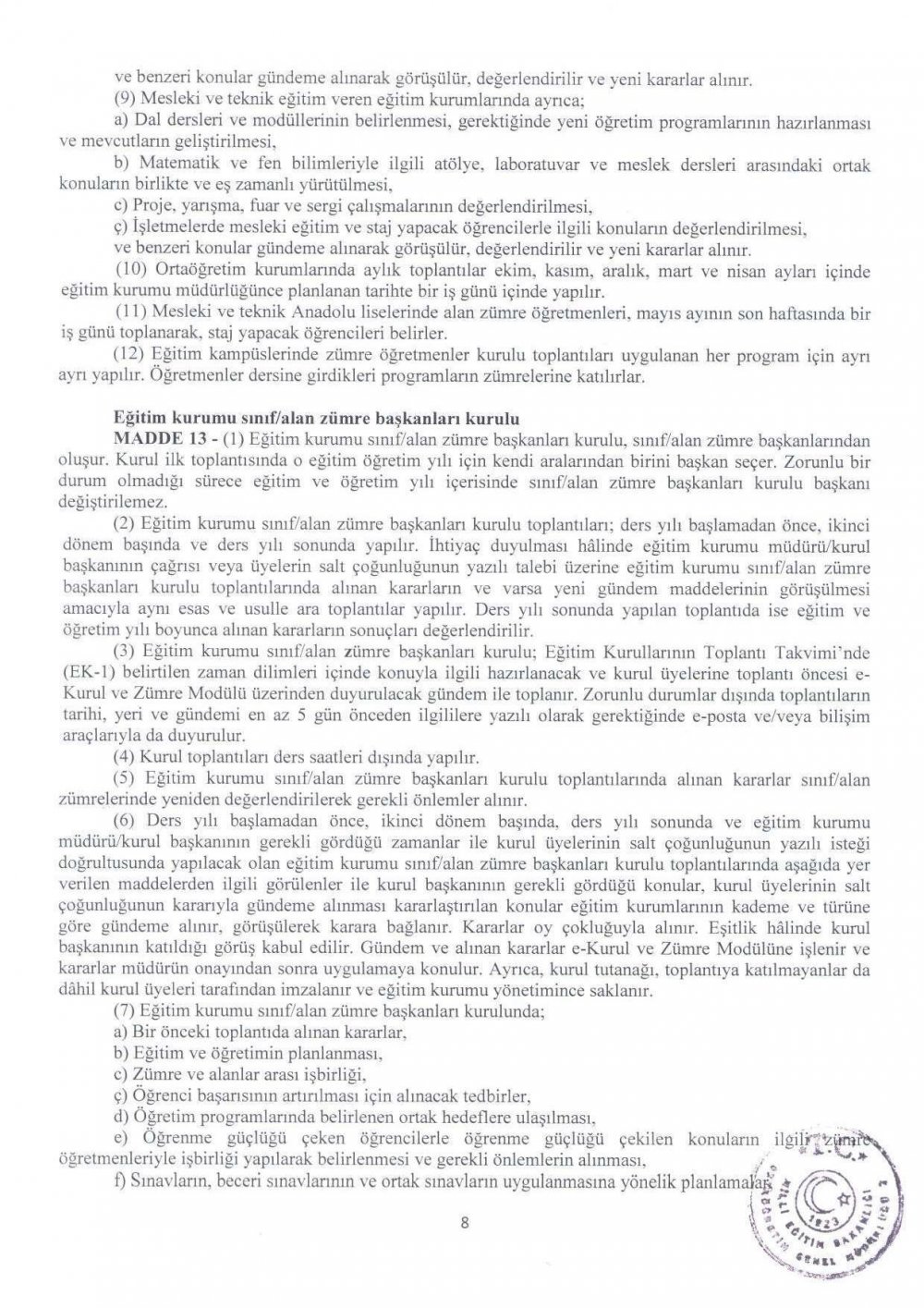 MEB Eğitim Kurulları ve Zümreleri Yönergesi Yayımlandı
