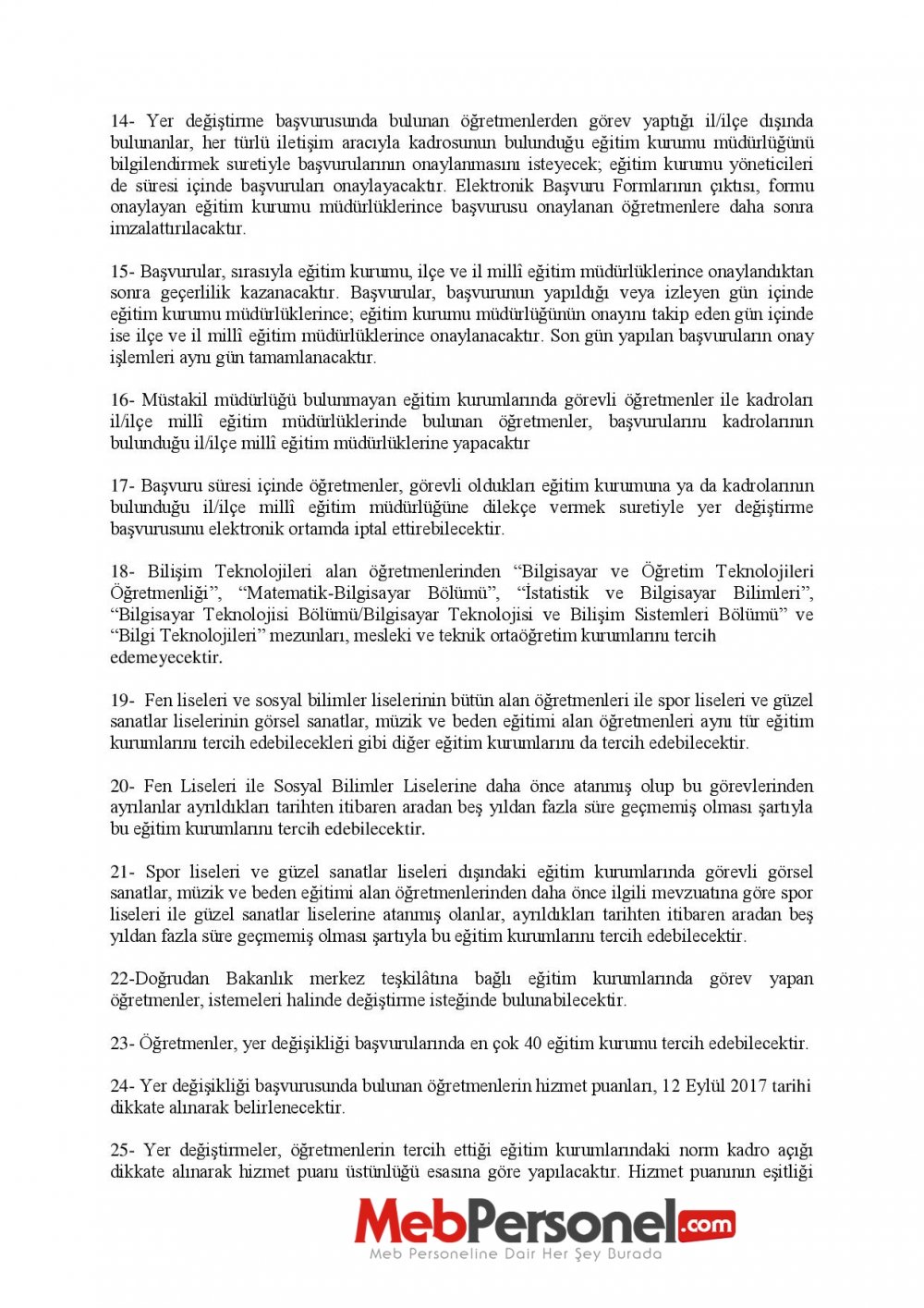 MEB'den 2. İl İçi ve İl Dışı Yer Değiştirme Duyurusu