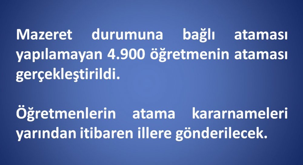 Özür Grubundan Atanamayan 4900 Öğretmenin Atamaları Yapıldı
