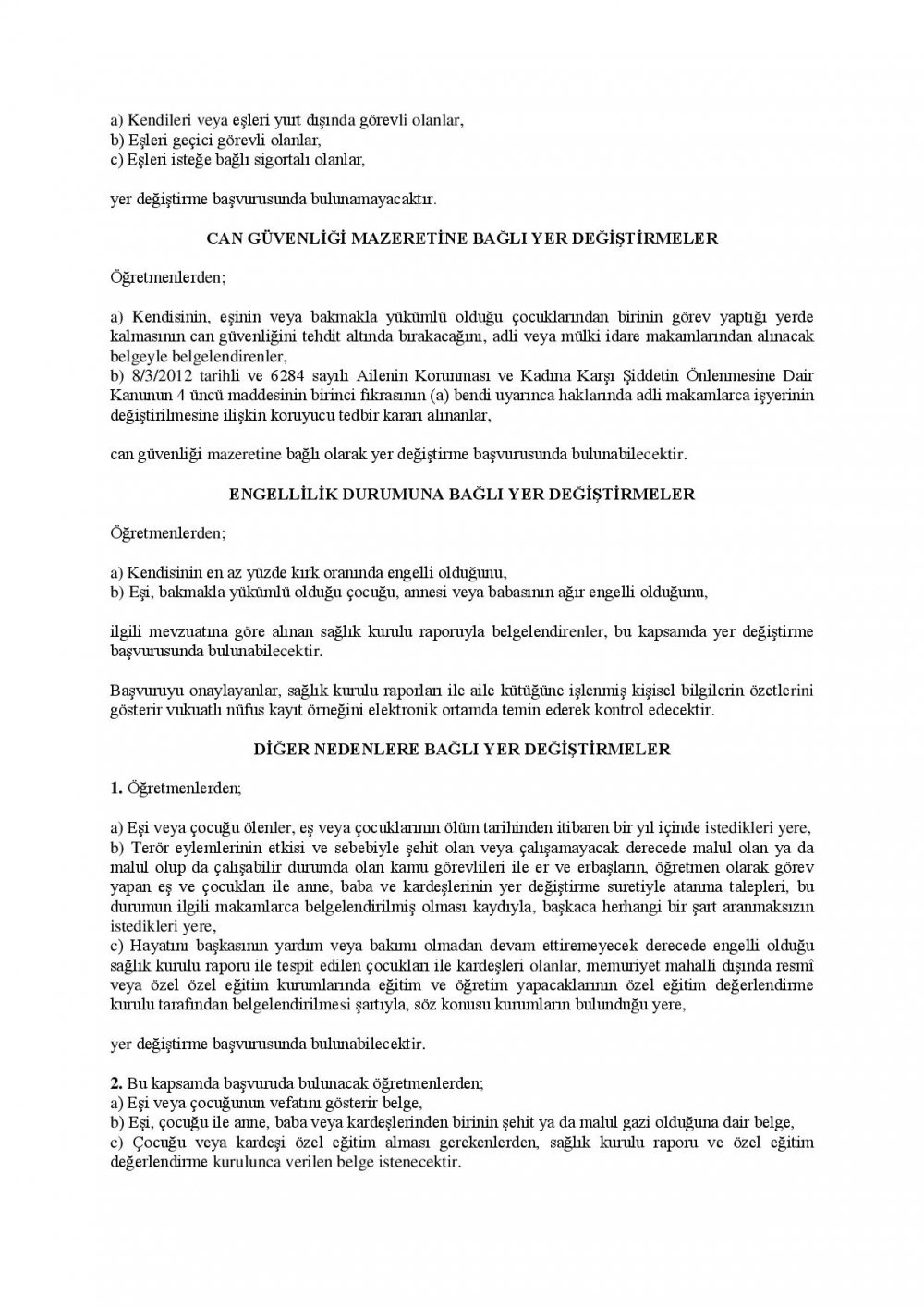 İl İçi Özür Grubu Başvuruları Başlıyor