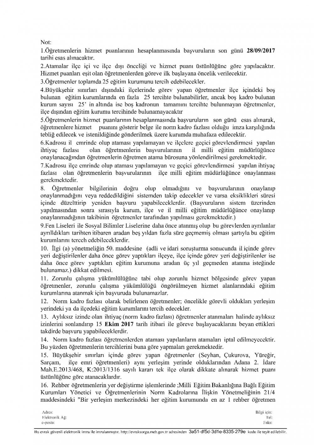 Adana'da Norm Fazlası Öğretmen Atamaları Yapılacak