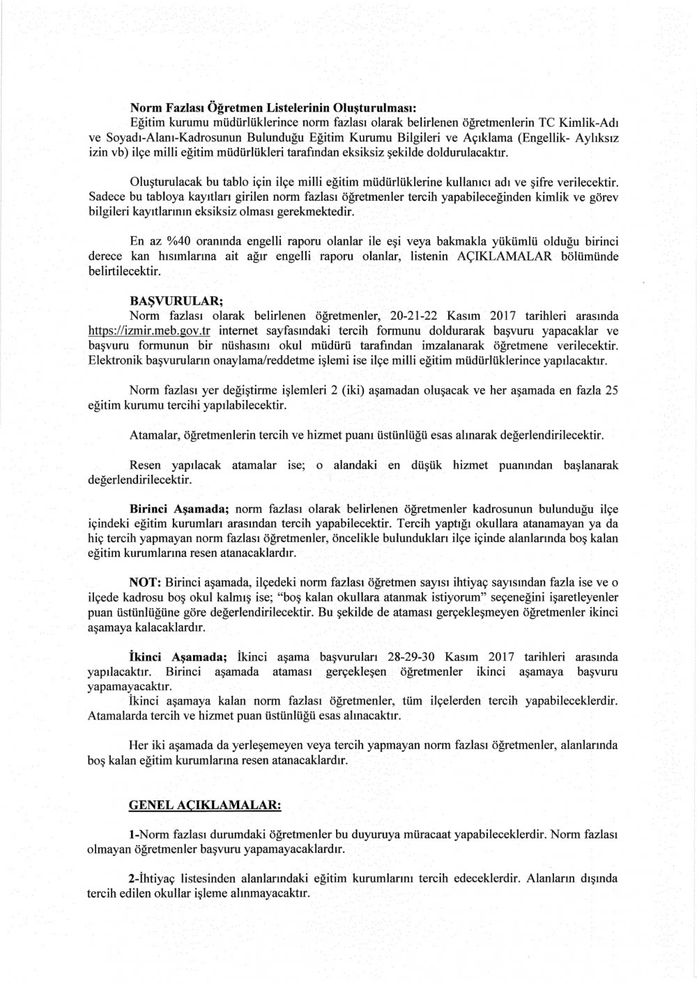 İzmir'de Norm Fazlası Öğretmen Atamaları Yapılacak