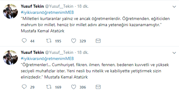 MEB Ailesi #iyikivarsınöğretmenimMEB Hastagı İle Türkiye Gündeminde