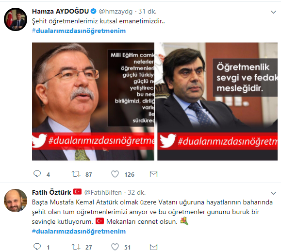 MEB Ailesi Twitter'i #dualarımızdasınöğretmenim İle Salladı