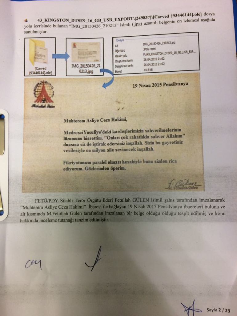 FETÖ elebaşının imzalı talimatı ortaya çıktı