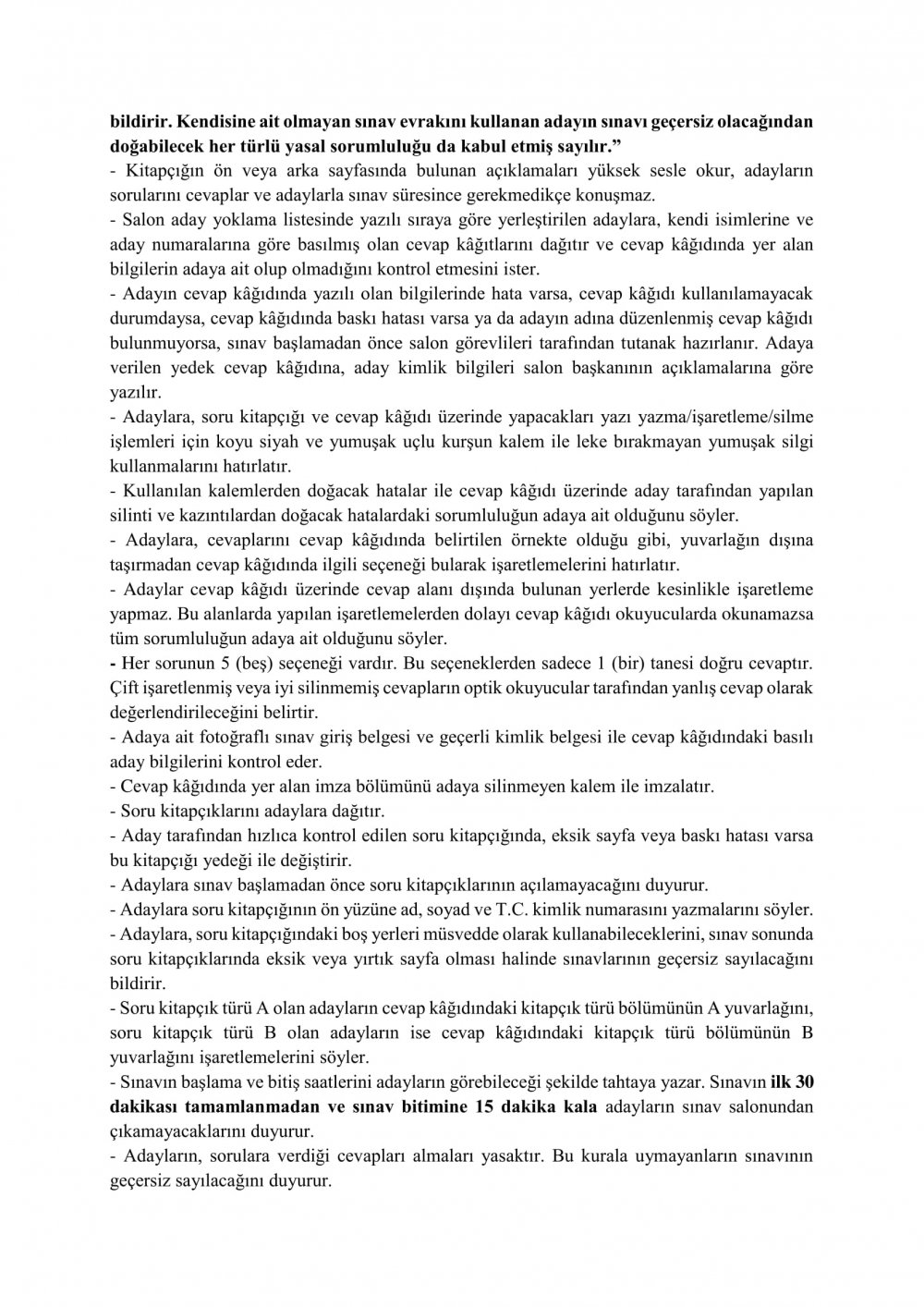 Adaylık Kaldırma Yazılı Sınavında Dikkat Edilecek Hususlar