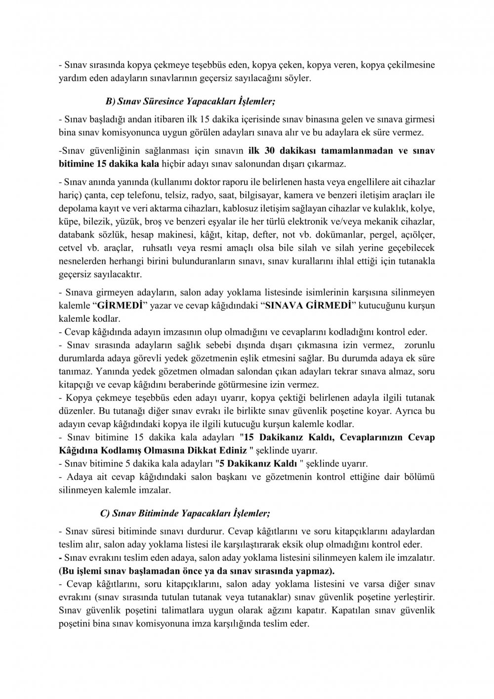 Adaylık Kaldırma Yazılı Sınavında Dikkat Edilecek Hususlar