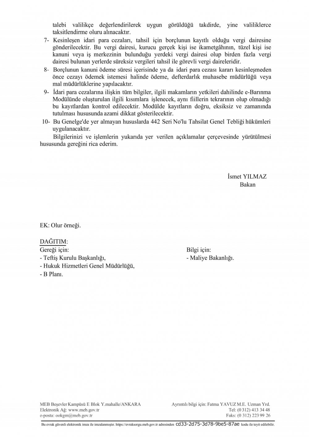 MEB'den Yeni Genelge