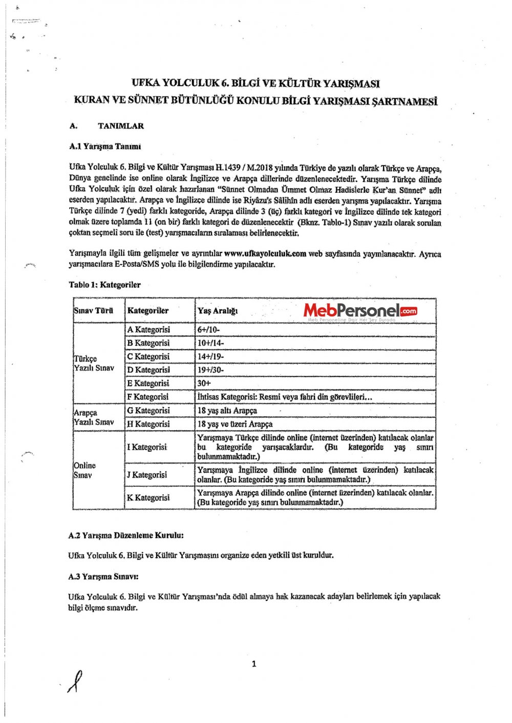 MEB'den ''Bilgi ve Kültür Yarışması'' Yazısı