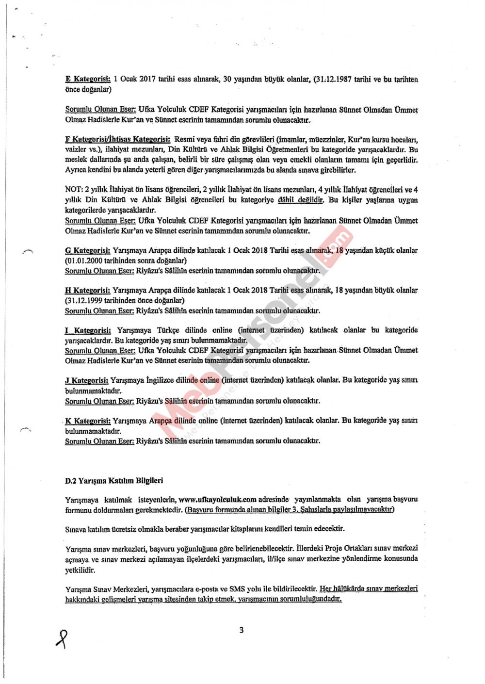 MEB'den ''Bilgi ve Kültür Yarışması'' Yazısı