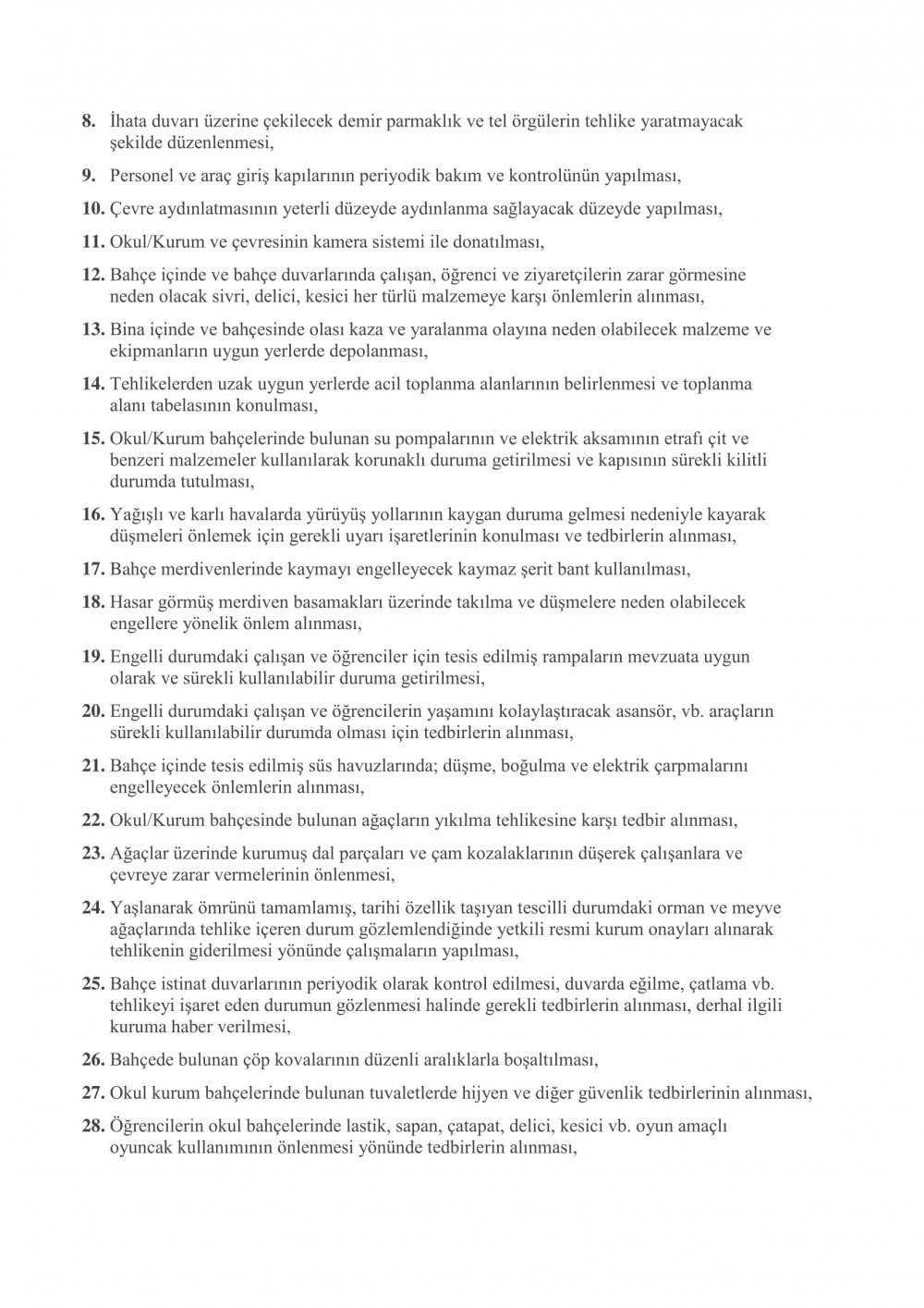 Okul ve Kurumlarda Alınması Gereken Genel Önlemler