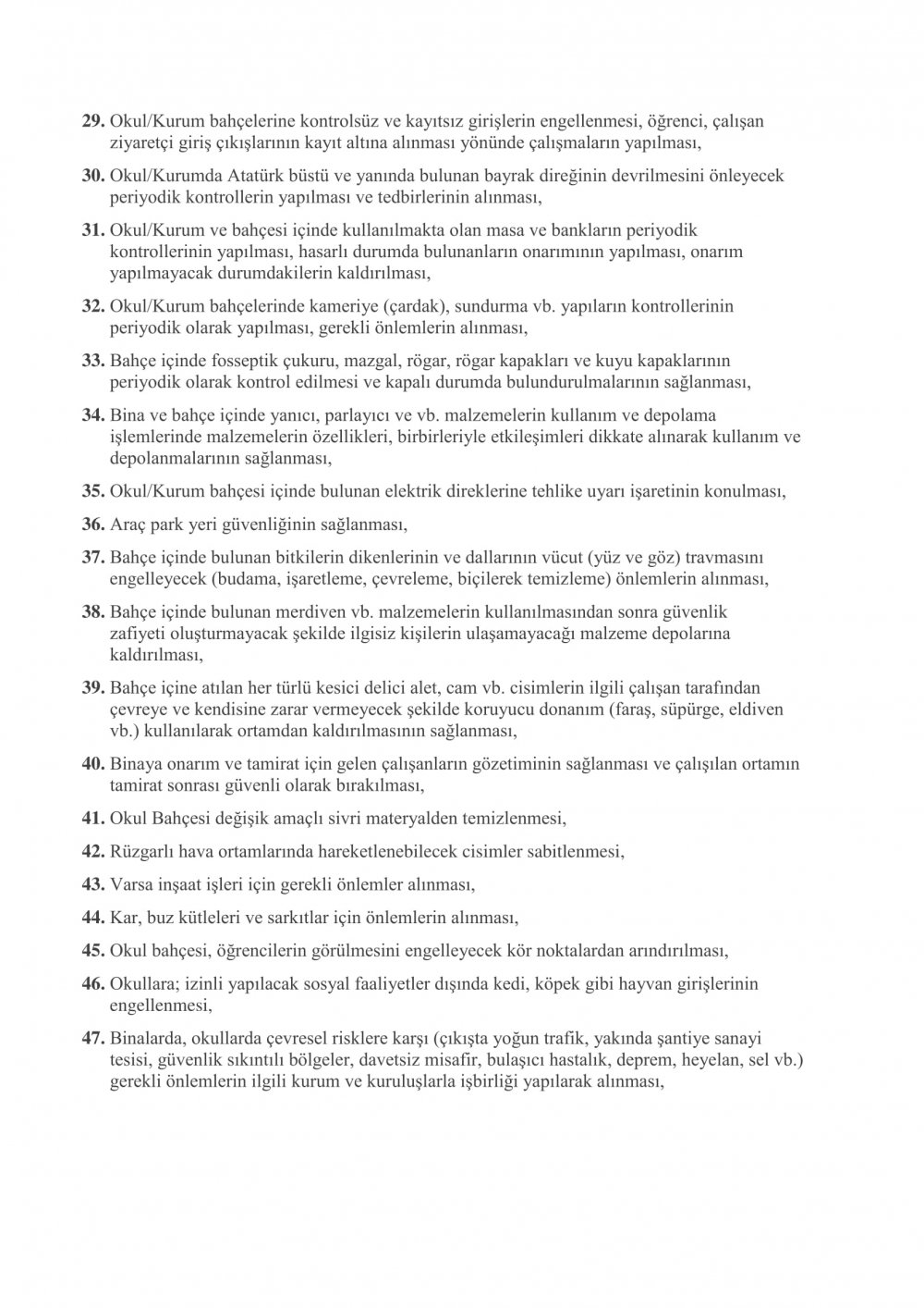 Okul ve Kurumlarda Alınması Gereken Genel Önlemler