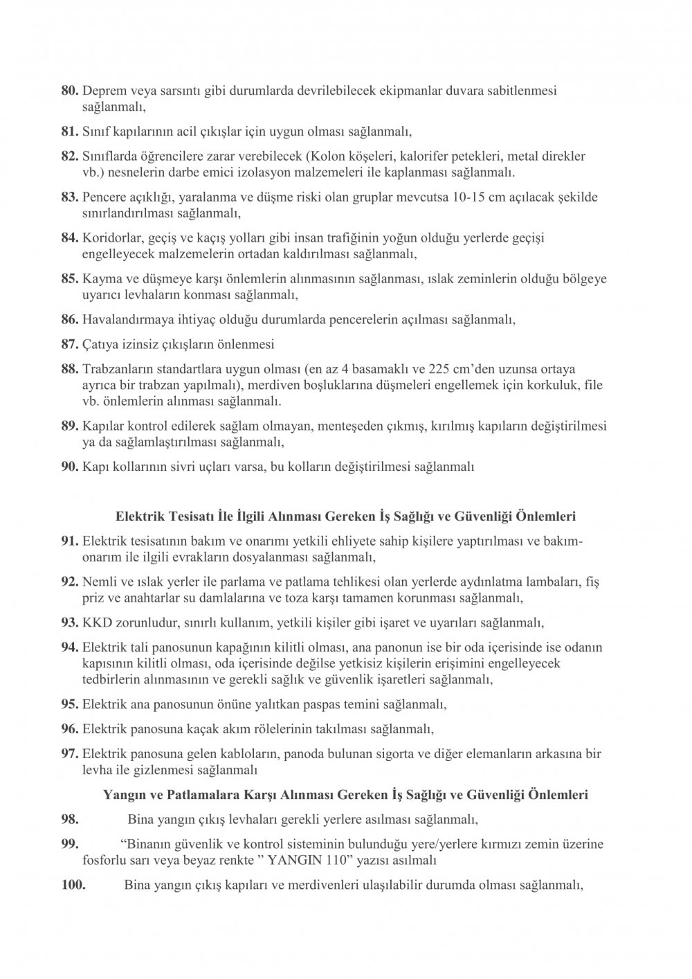 Okul ve Kurumlarda Alınması Gereken Genel Önlemler