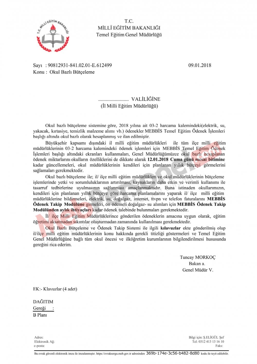 MEB'den ''Okul Bazlı Bütçeleme'' Yazısı