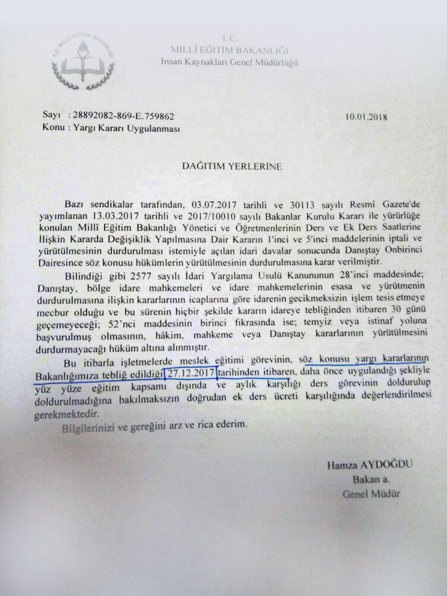 İşletmelerdeki Koordinatörlük Görevi Ek Ders Ücretinden Sayılacak