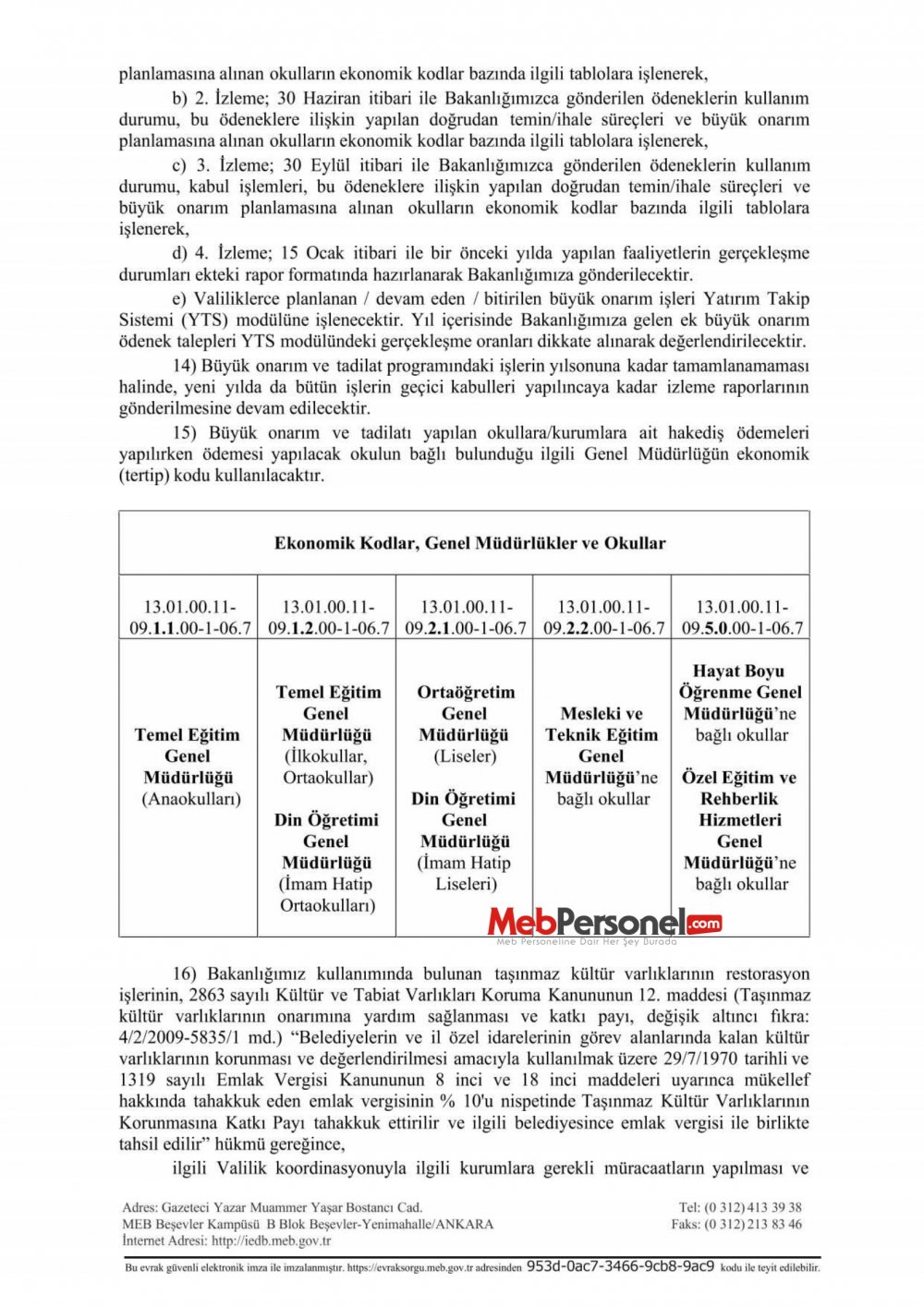 MEB'den ''Bakım Onarım'' Genelgesi