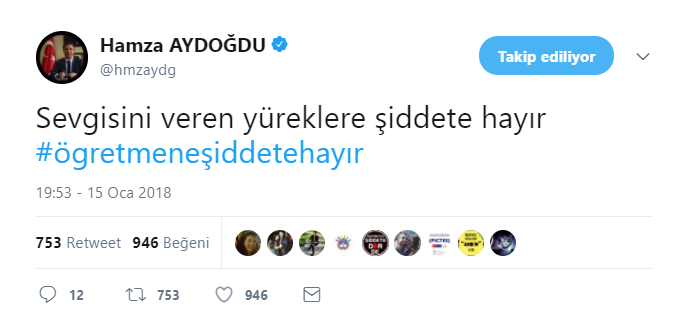 "Öğretmene Şiddete Hayır" Etiketi Sosyal Medyada Rekor Kırdı