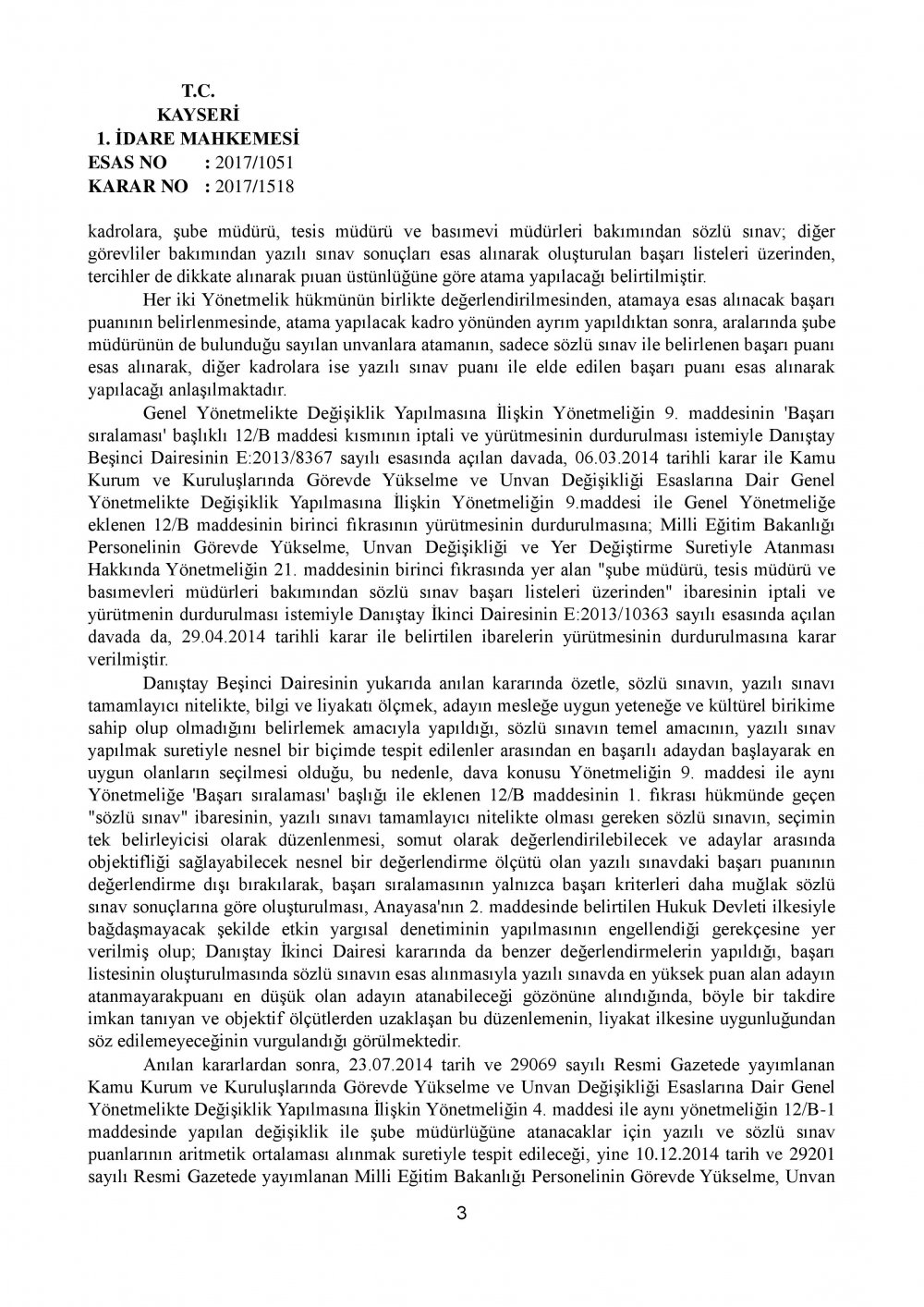 Mahkemeden 1709 Şube Müdürü Atamasına Yürütmeyi Durdurma Kararı