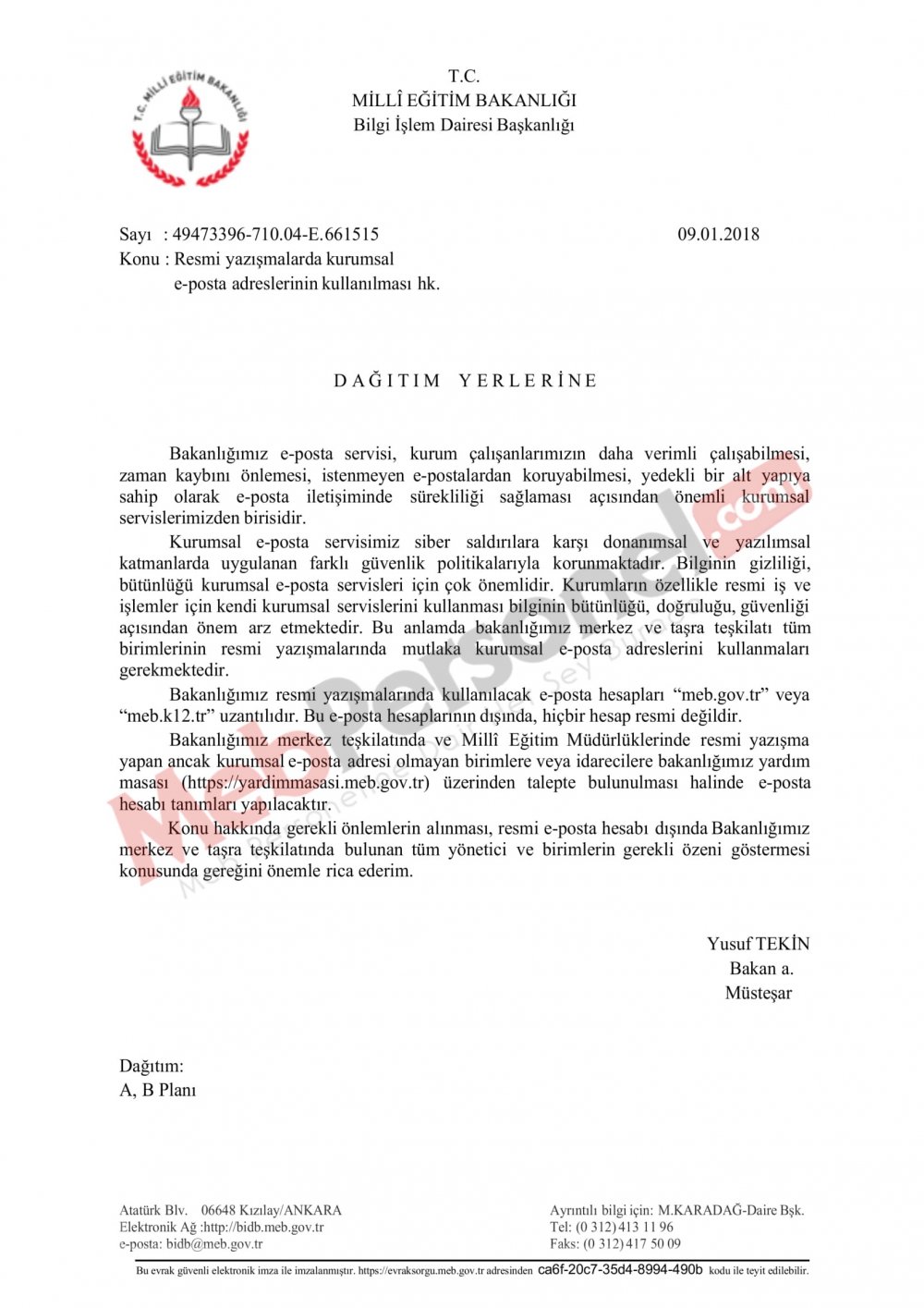 MEB'den Okul ve Kurumlara ''Resmi Yazışma'' Uyarısı