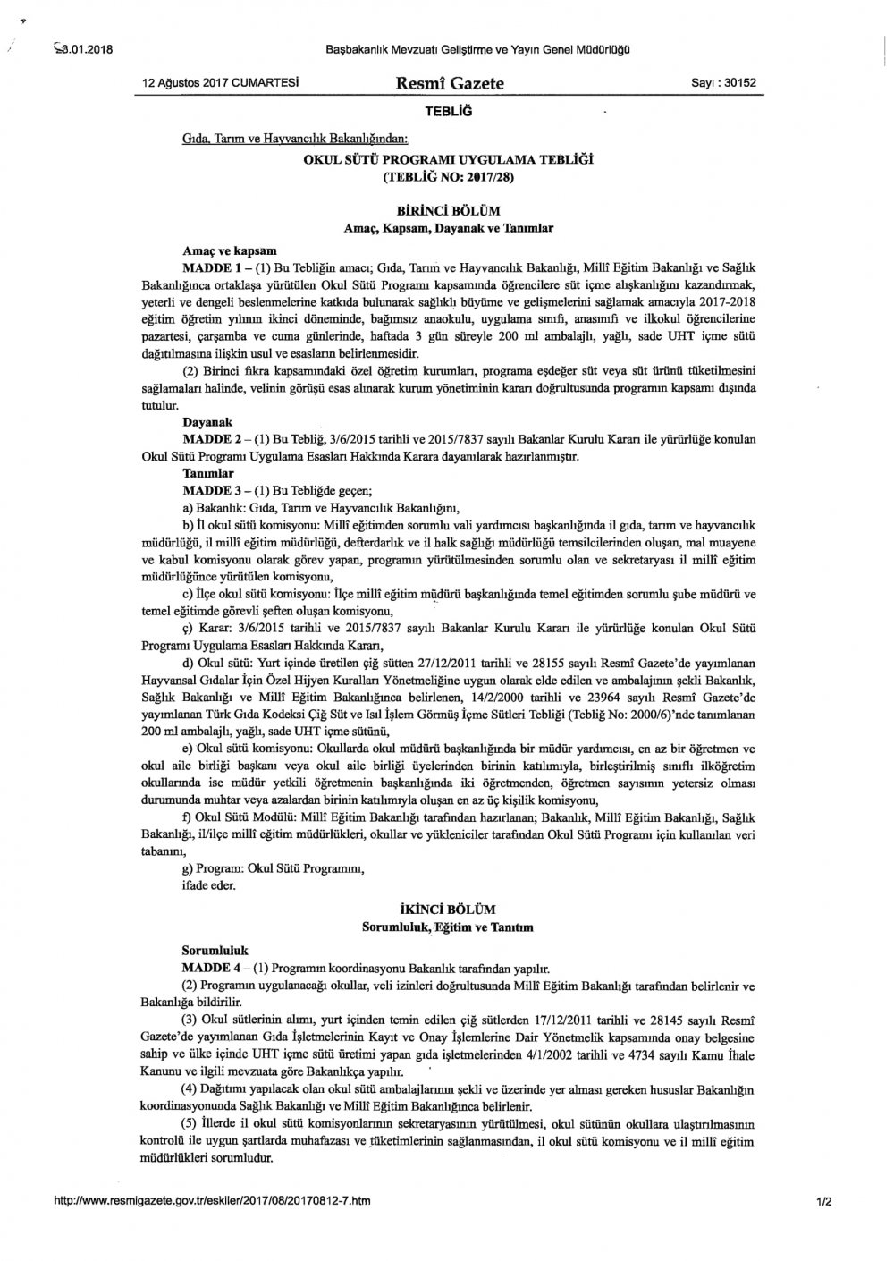 MEB'den ''Okul Sütü Programı Tedbirler'' Yazısı