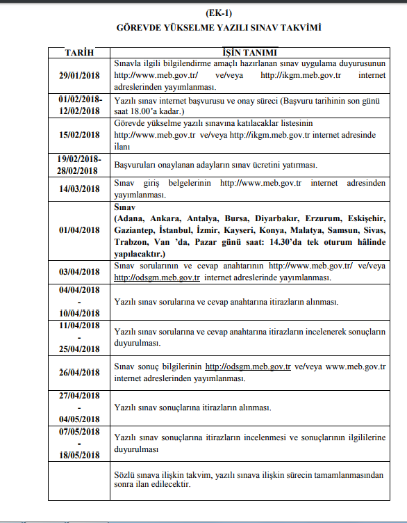 Şube Müdürlüğü Atama Takvimi Yayımlandı