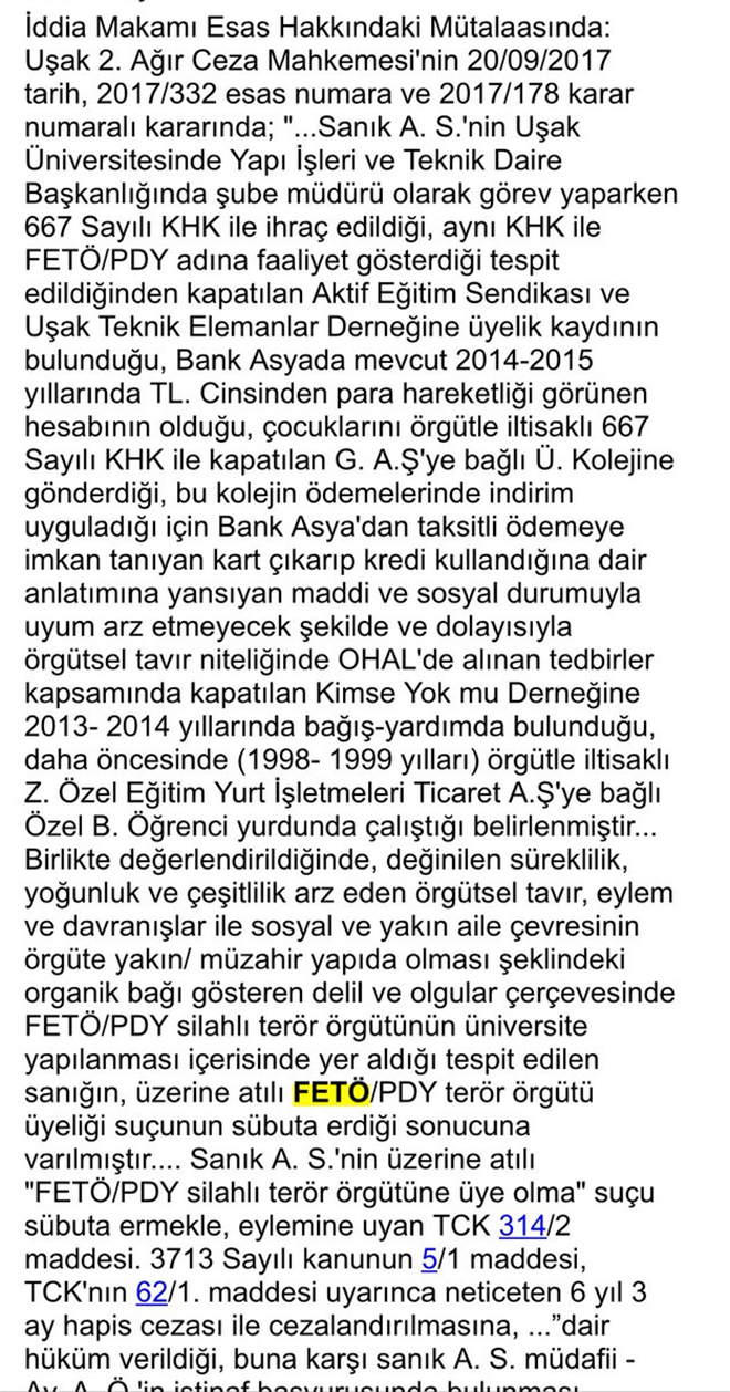 Banka hesabı ve sendika üyeliği olana beraat kararı