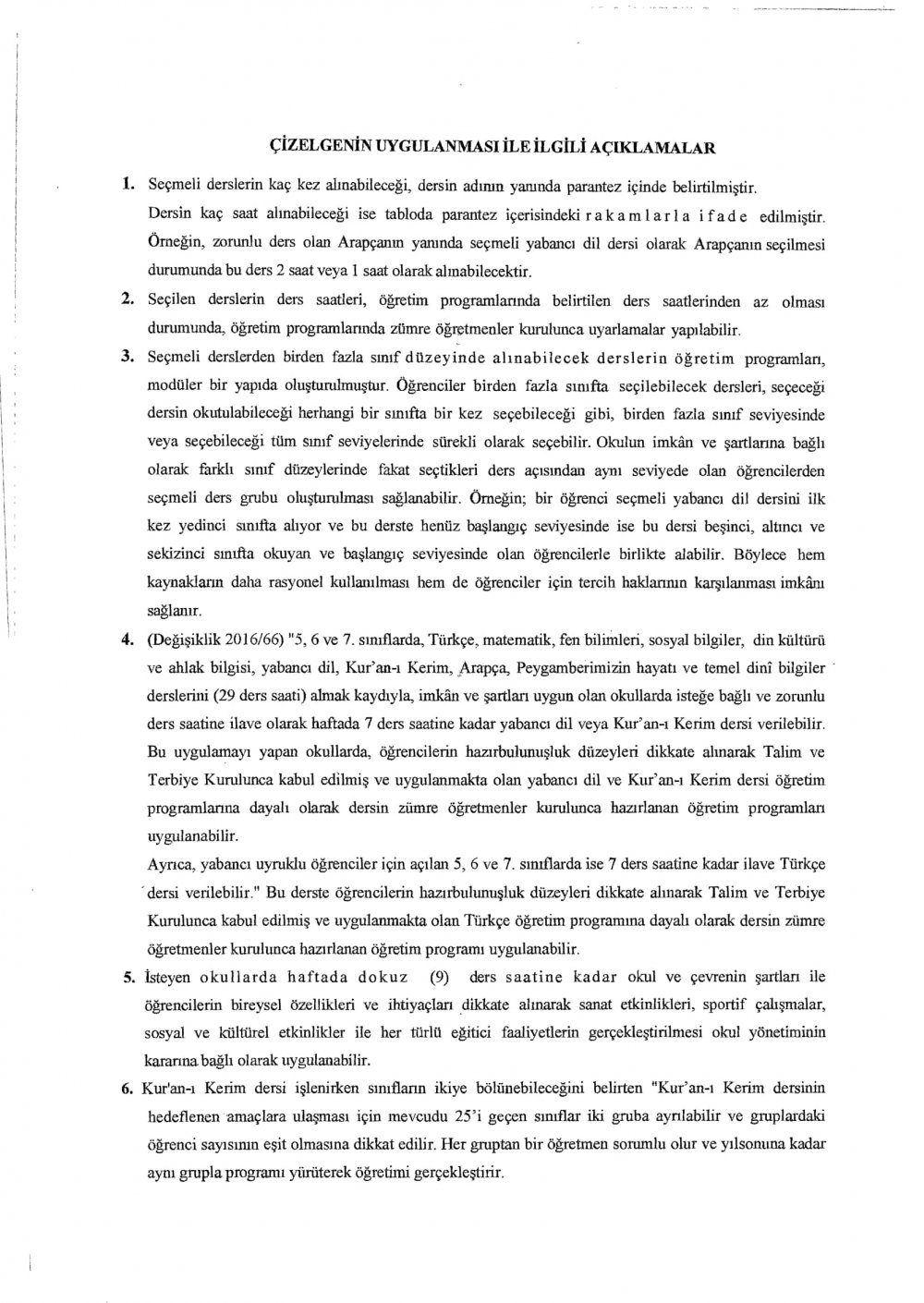 2018-2019 Eğitim Öğretim Yılında Okutulacak Seçmeli Dersler