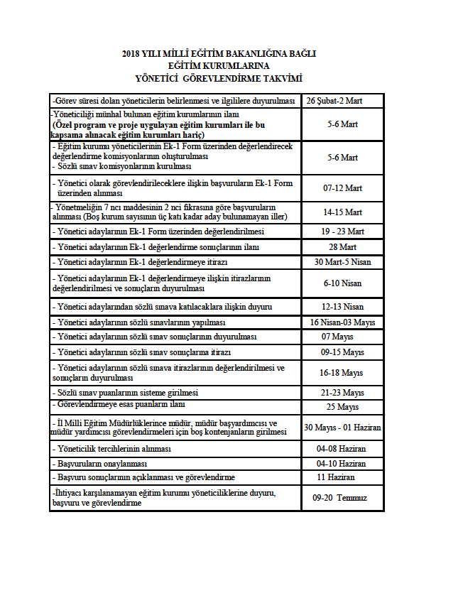 MEB Yönetici Atamalarında Takvim Bugün İşlemeye Başlıyor