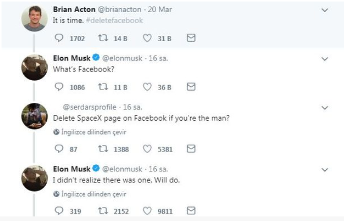 Elon Musk'a Facebook'u sildiren Türk