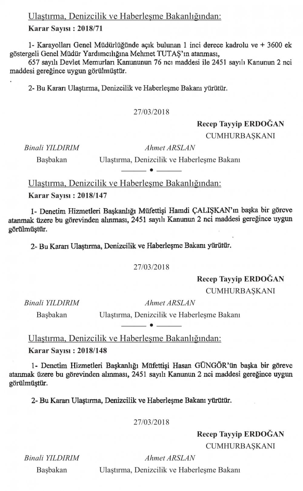 BAKANLIKLARA ÜST DÜZEY ATAMALAR YAPILDI