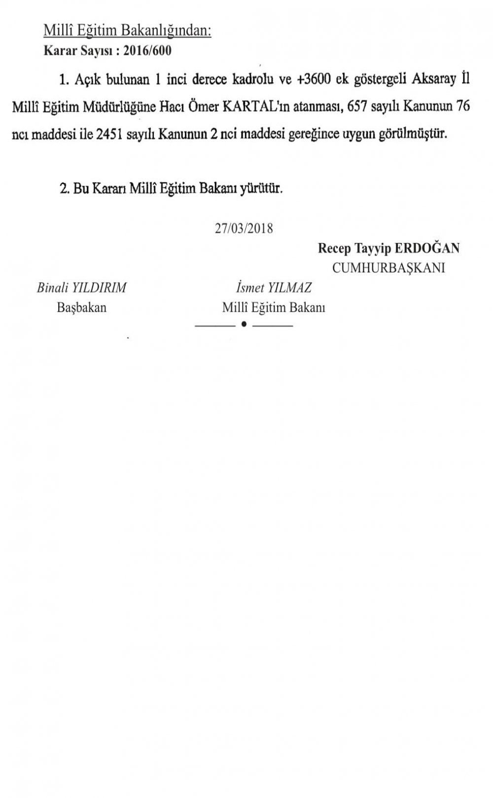 MEB'de Yeni İl Müdürü Ataması yapıldı!