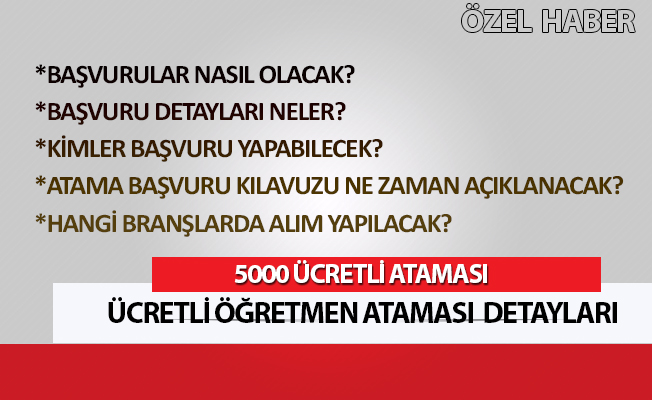 Ücretli Öğretmen Ataması Detayları: Atama Takvimi, Başvuru Şartları, Alım Yapılacak Branşlar....