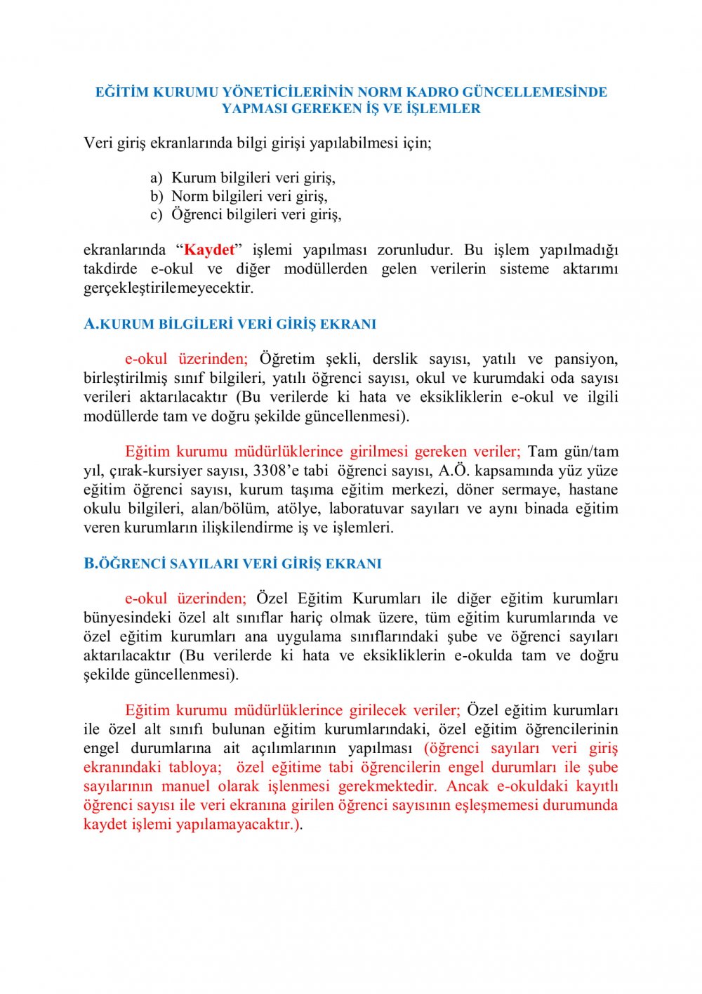 MEB'de Norm Güncelleme Süreci Başlıyor. MEB'in Resmi Yazısı ve Dikkat Edilecek Hususlar