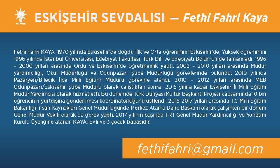 Fethi Fahri Kaya Milletvekili Adayı Oldu
