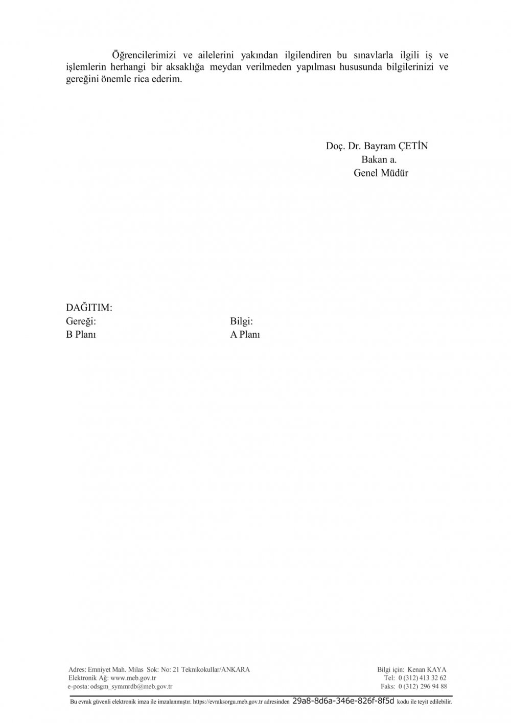 2018 Merkezi Sınav ve İOKB Sınavlarında Dikkat Edilecek Hususlar