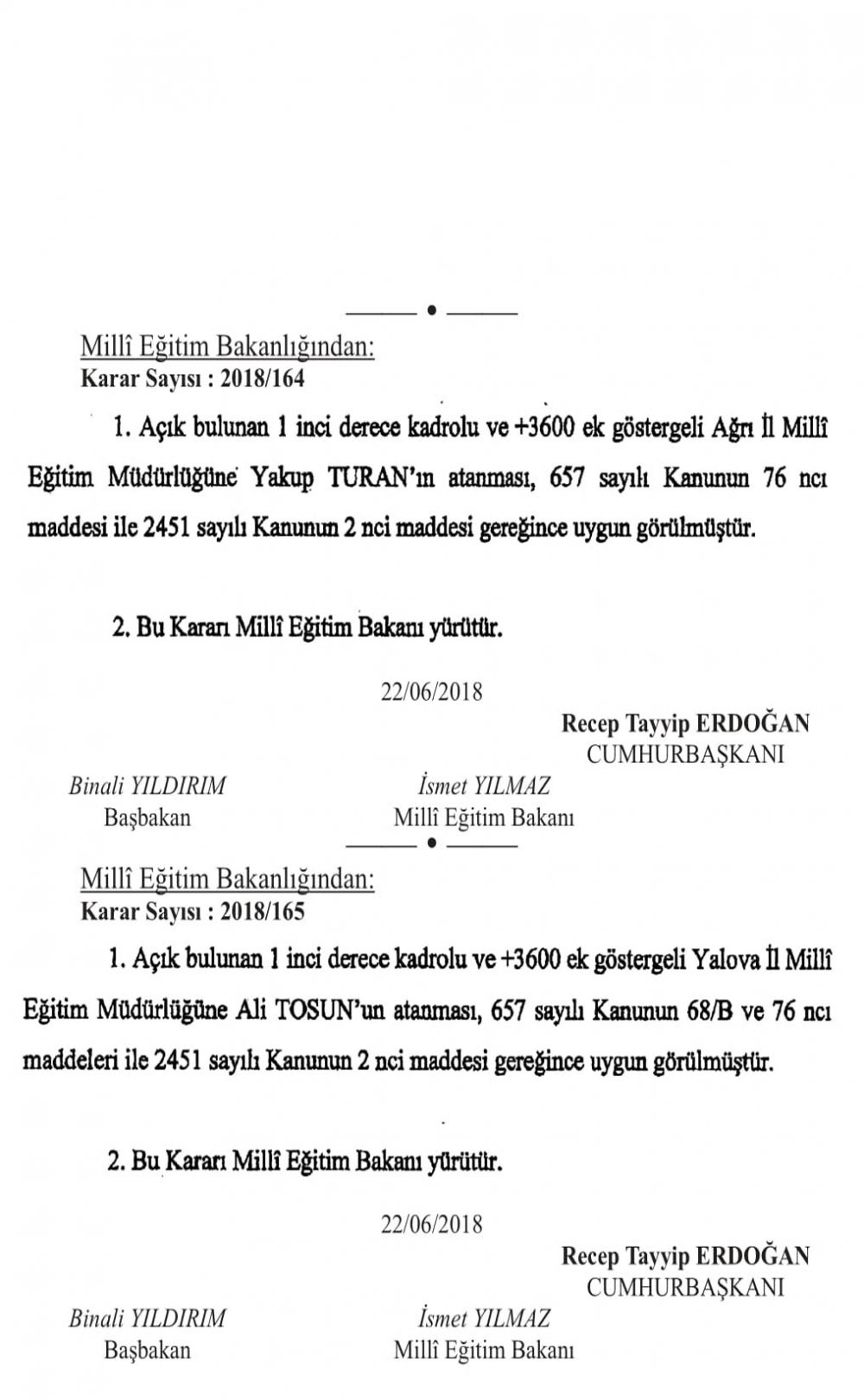 4 İl'e Yeni İl Milli Eğitim Müdürü Ataması Yapıldı