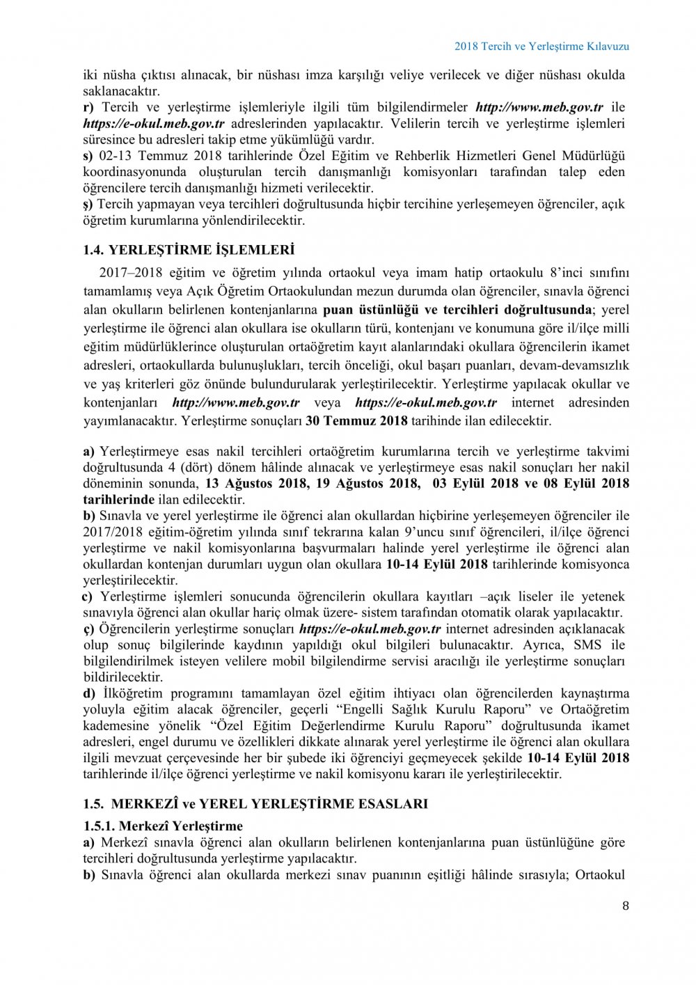 Liselere Geçiş Sistemi Tercih ve Yerleştirme Kılavuzu Yayımlandı