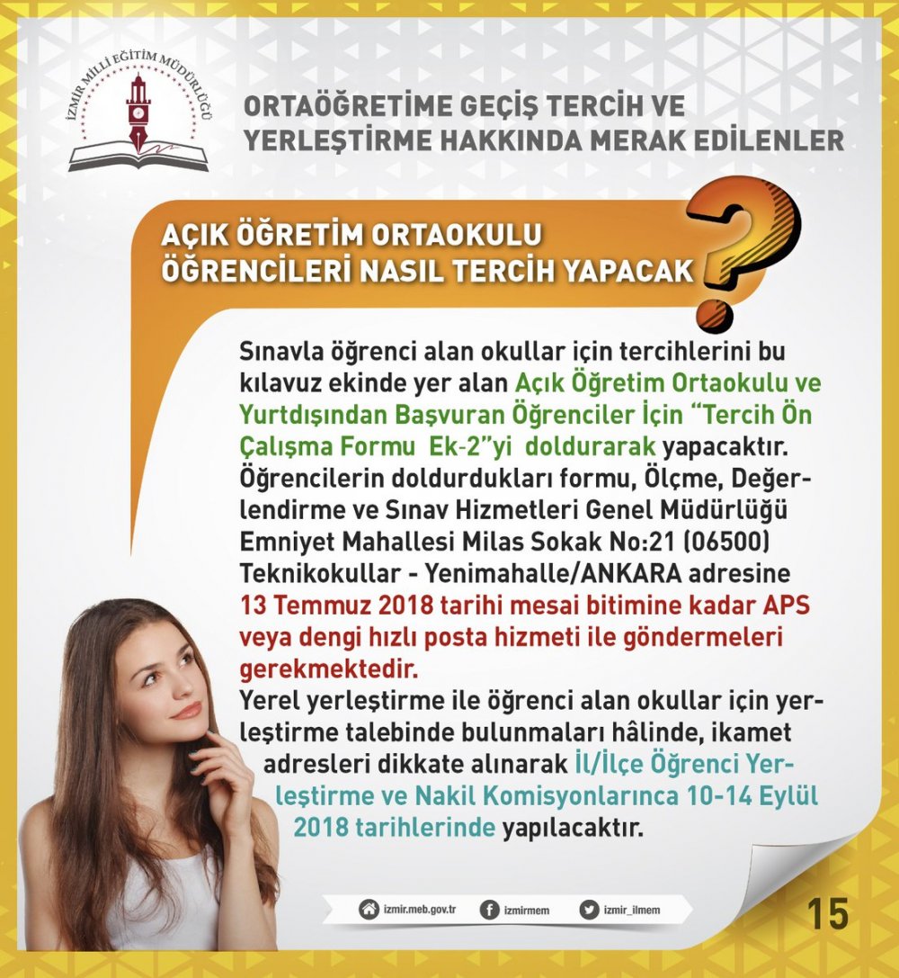 İzmir İl MEM'den LGS tercihleri için harika yol haritası