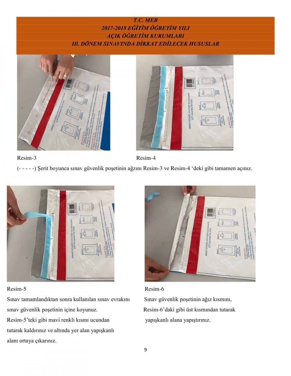 Açık Öğretim Kurumları Sınavlarında Dikkat Edilecek Hususlar