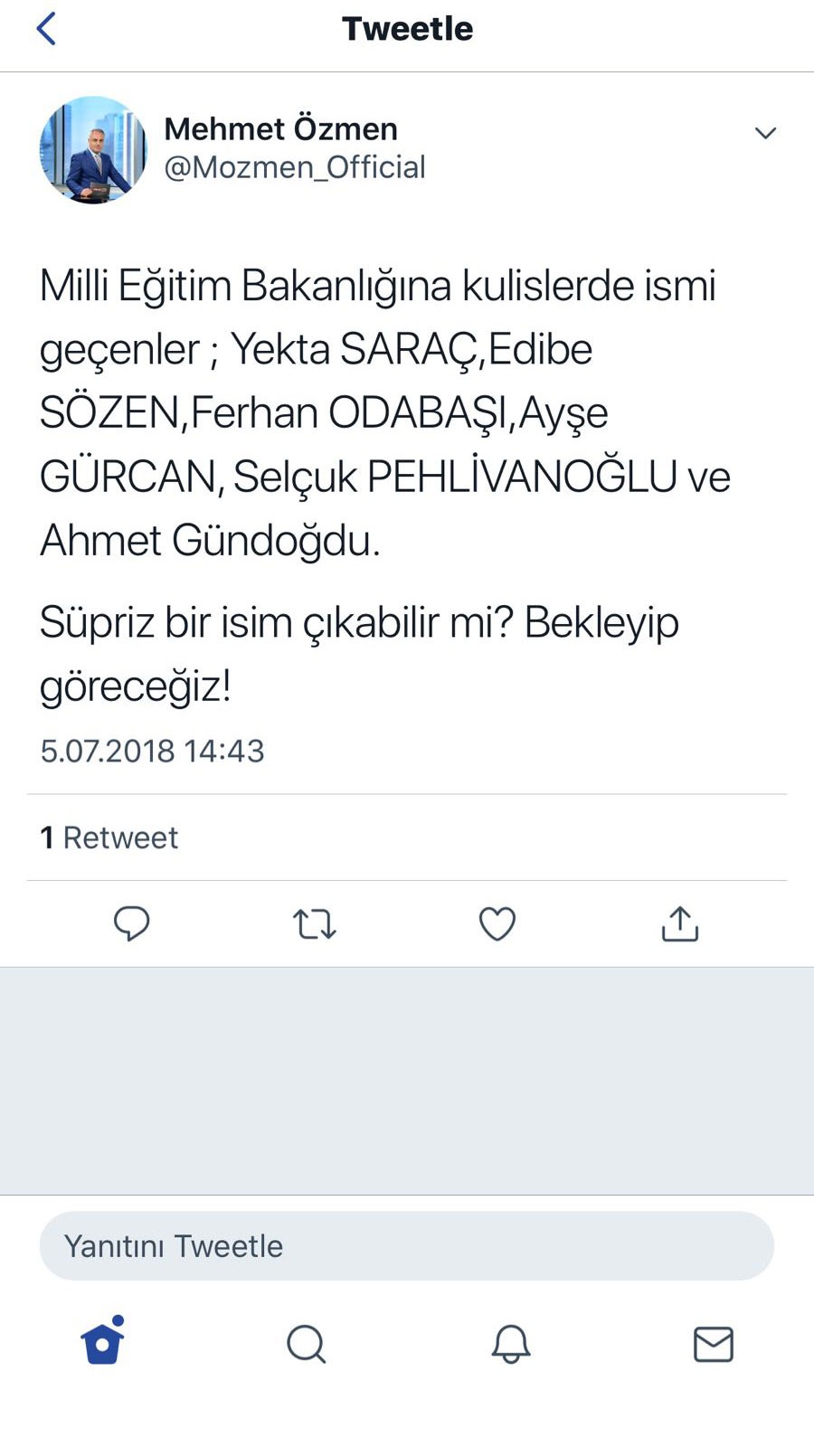 Milli Eğitim Bakanlığı İçin İsmi Geçen Kişiler