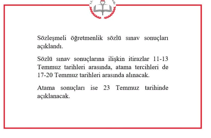 20 Bin Sözleşmeli Öğretmen Atamaları Takvimi Belli Oldu