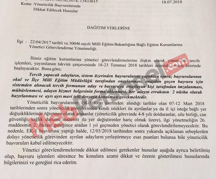 Müdür-Müdür Yardımcılığı Başvurularında Dikkat Edilecek Hususlar