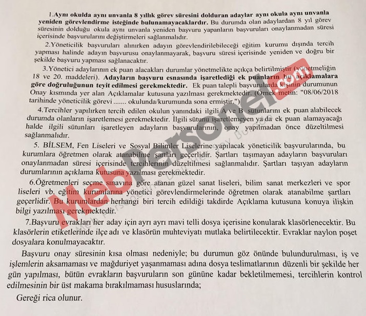 Müdür-Müdür Yardımcılığı Başvurularında Dikkat Edilecek Hususlar