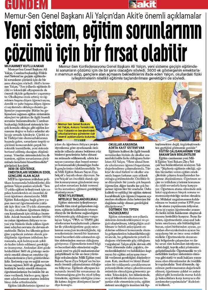 Ali Yalçın'dan 3600 Ek Gösterge Açıklaması