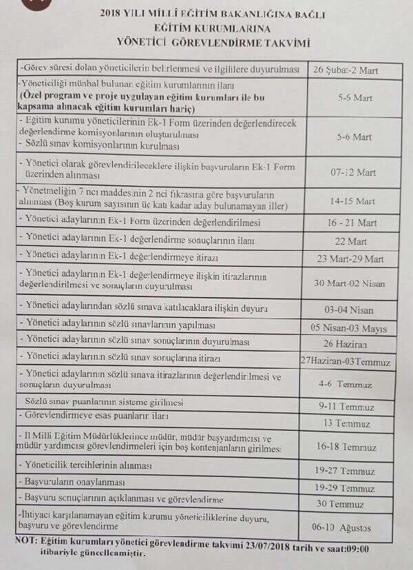 MEB Yönetici Atamaları Takvimi Güncellendi- İşte Sonuçların Açıklanma Tarihi