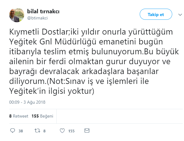 Görevden Alınan Genel Müdürden Manidar Açıklama