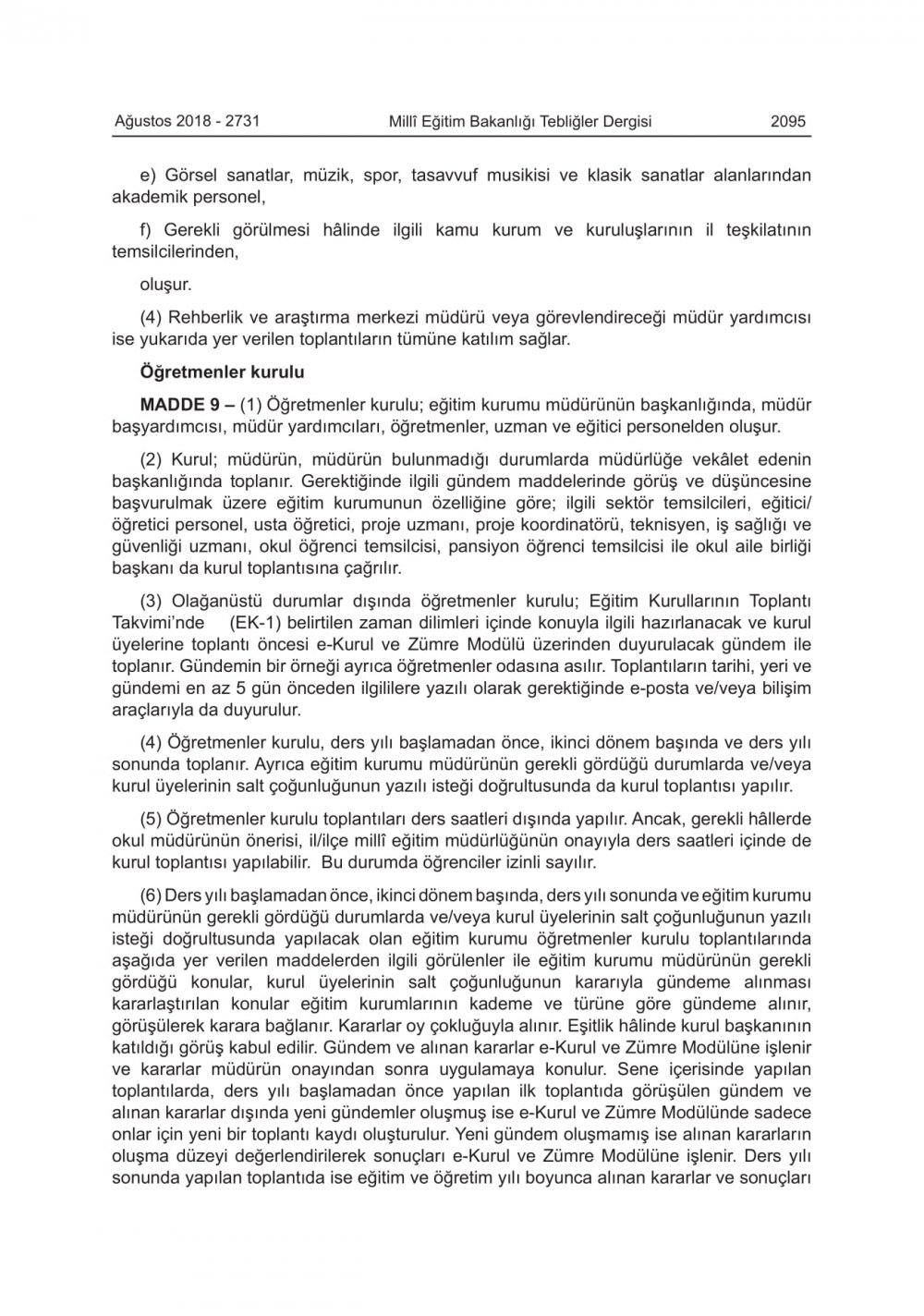 MEB EĞİTİM KURULLARI VE ZÜMRELERİ YÖNERGESİNDE DEĞİŞİKLİK YAPILDI