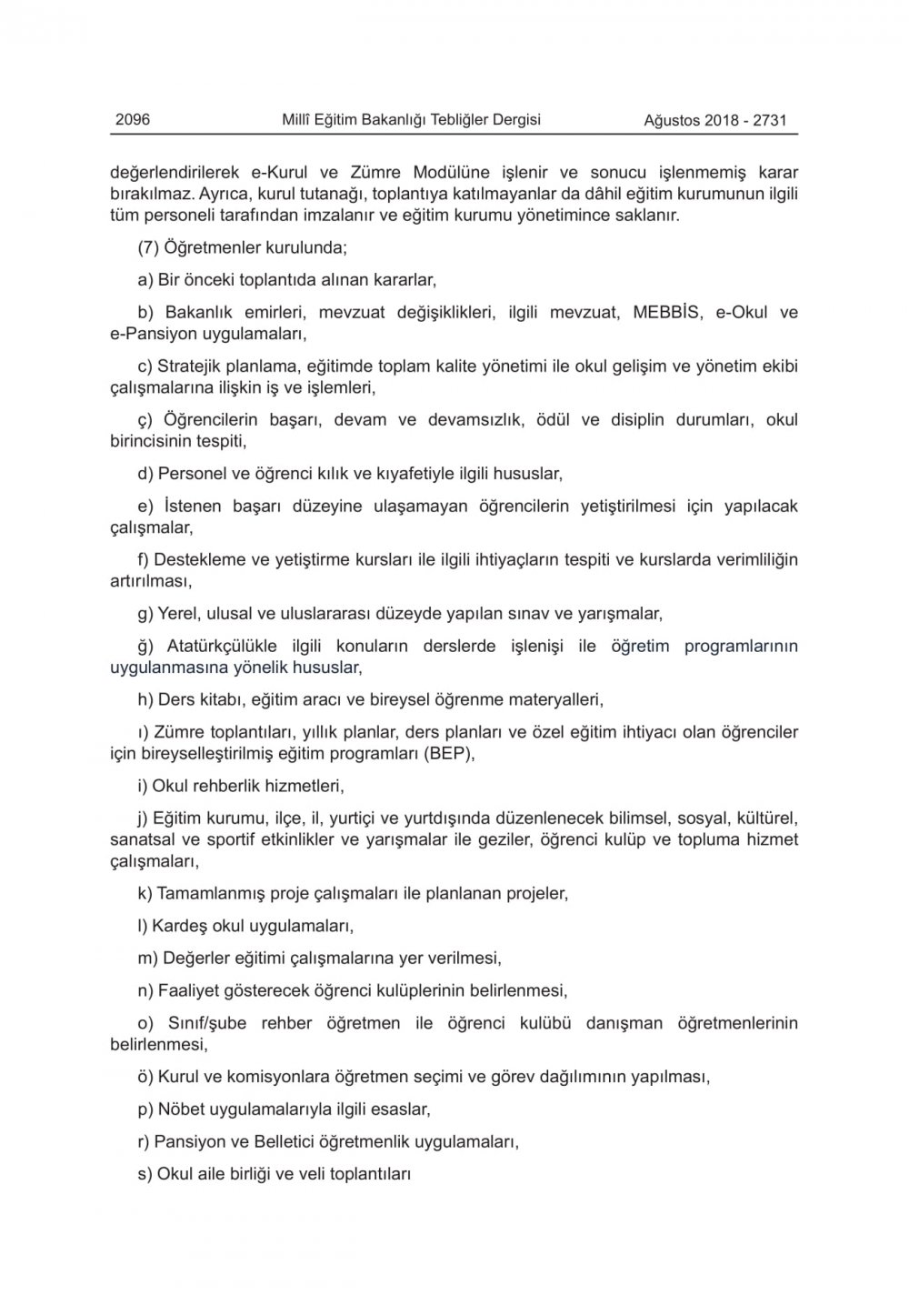 MEB EĞİTİM KURULLARI VE ZÜMRELERİ YÖNERGESİNDE DEĞİŞİKLİK YAPILDI