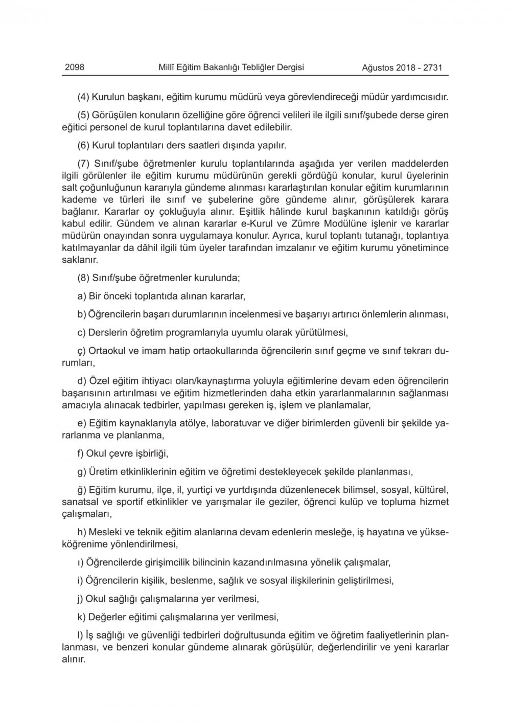 MEB EĞİTİM KURULLARI VE ZÜMRELERİ YÖNERGESİNDE DEĞİŞİKLİK YAPILDI