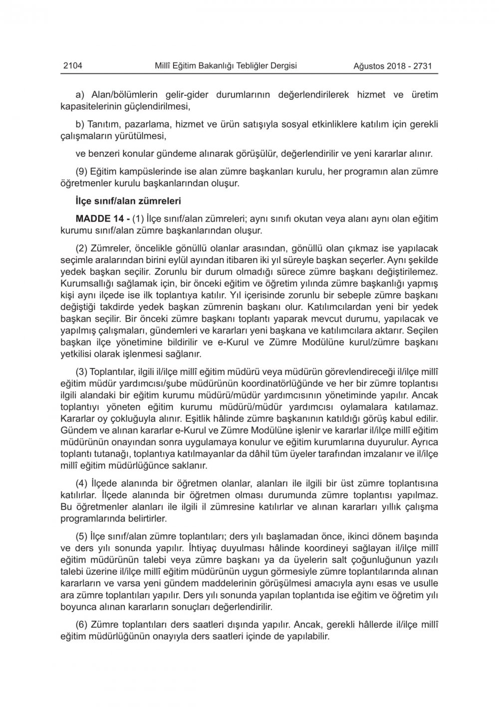 MEB EĞİTİM KURULLARI VE ZÜMRELERİ YÖNERGESİNDE DEĞİŞİKLİK YAPILDI